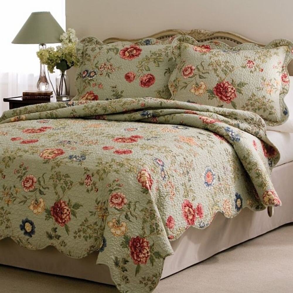 NEW! American Traditions Edens Garden Quilt 3pc Set Full/Queen